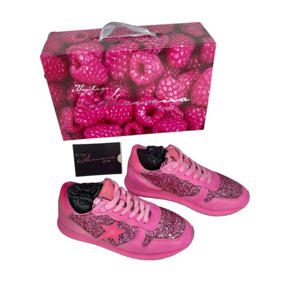 🎀 VINTAGE HAVANA HOT PINK Leather Splendid Sneakers With Embellishments  6.5 🎀 - Picture 3 of 11